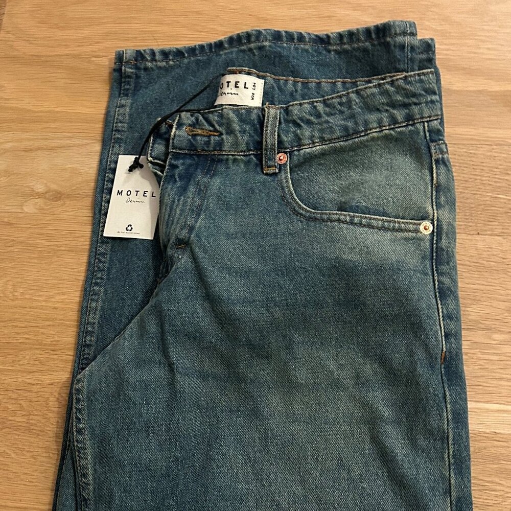 Motel Rocks Blue Flare & Wide Leg Jeans - Picture 3 of 3